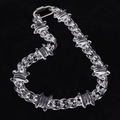 Clear Acrylic Jesus Pendant Necklace – Hip-Hop Style for Men