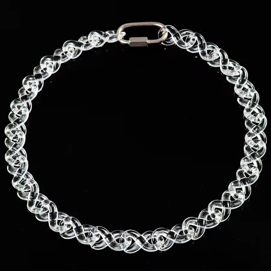 Clear Acrylic Jesus Pendant Necklace – Hip-Hop Style for Men