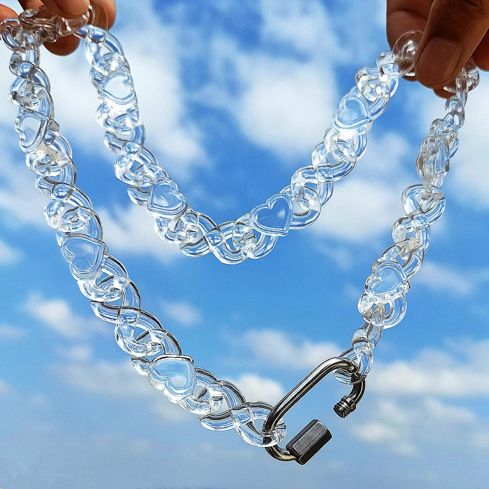 Clear Acrylic Jesus Pendant Necklace – Hip-Hop Style for Men